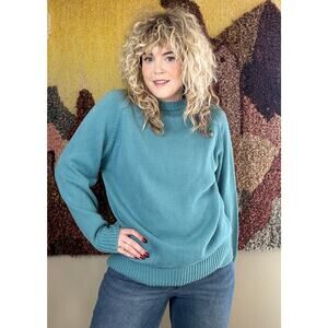 Vintage 90’s Blue Cotton Lands End Sweater mens L